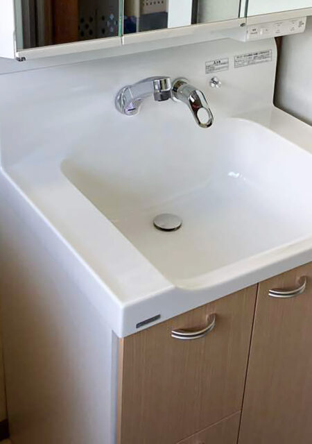 洗面台：福島県耶麻郡　使いやすさ重視の快適な洗面化粧台リフォーム