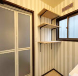 キッチン：福島県郡山市　アクセントクロスが映える洗面台リフォーム